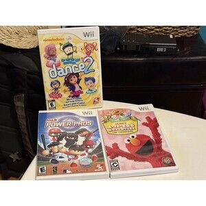 Nintendo Wii Games Lot Of 3 , Dance 2, MLB Power Pros, Sesame Street Elmo